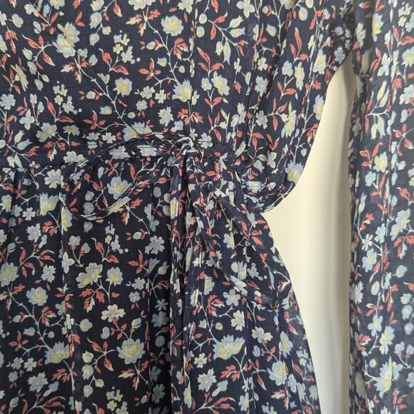 NWT! Madewell Tie-Waist Midi Dress in Floral Harvest Vine - Size Large - Picture 6 of 9